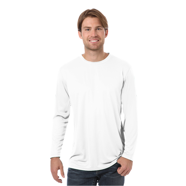 ADULT VALUE L/S WICKING TEE  -  WHITE EXTRA EXTRA SMALL SOLID